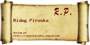 Rideg Piroska névjegykártya